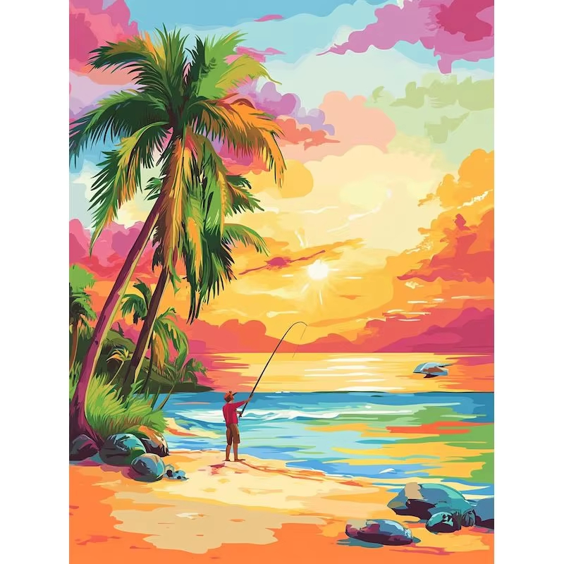 Resin Art Beach - Diamond Painting By Numbers DIY Beach