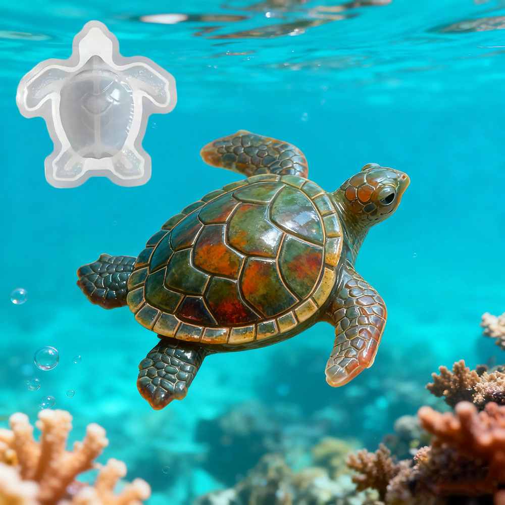 Resin Art Beach - 3D Sea Turtle Epoxy Resin Mold
