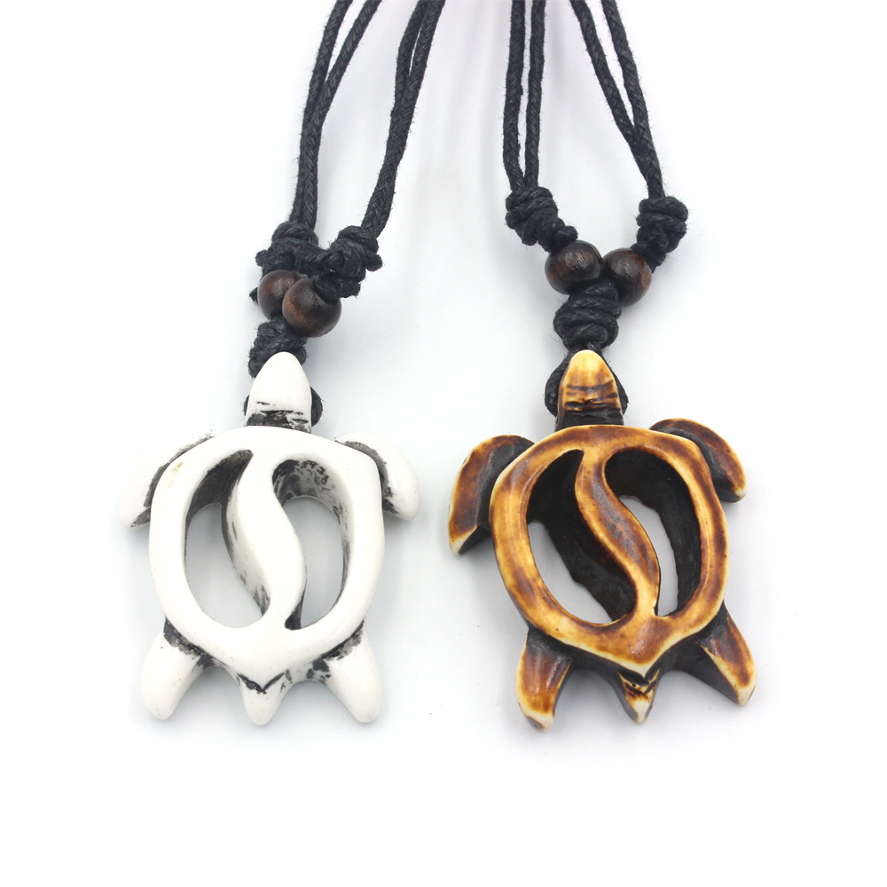 Resin Art Beach - Men Women's Hawaiin Turtle Necklace Simulation