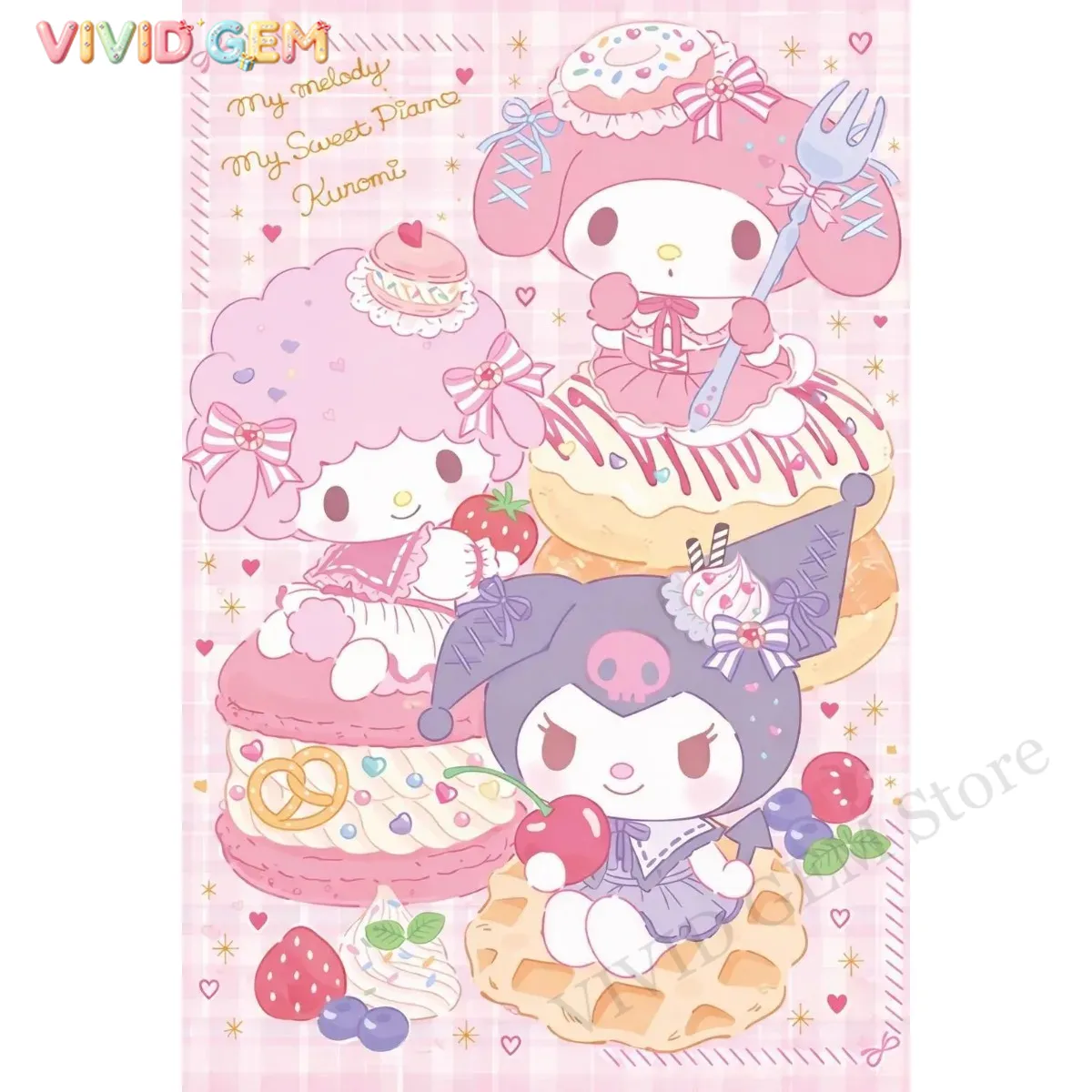 Resin Art Painting - Sanrio My Melody Kuromi My Sweet