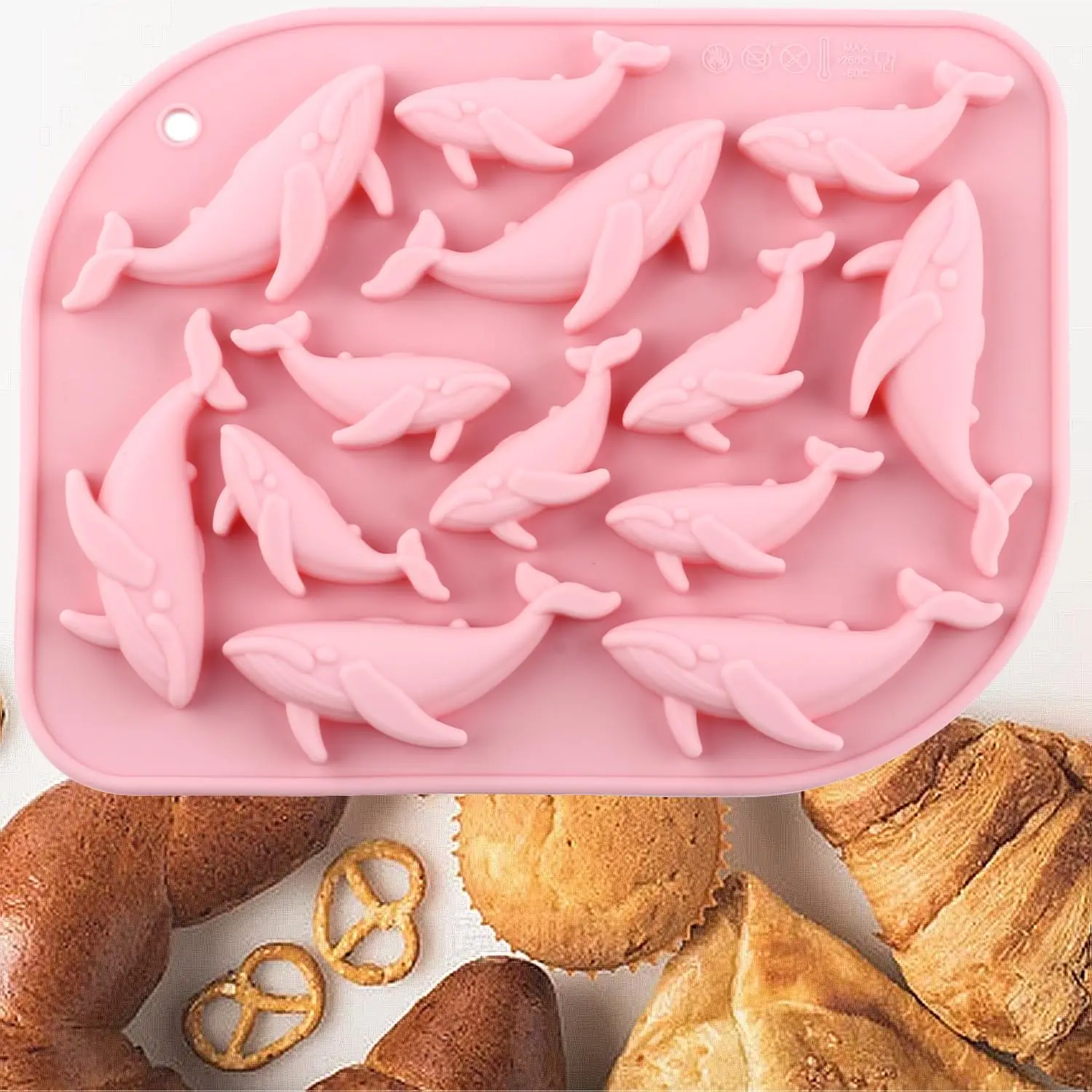 Silicone Mold Ocean - VERIDIAN 13-Cavity Whale Silicone Molds Fondant