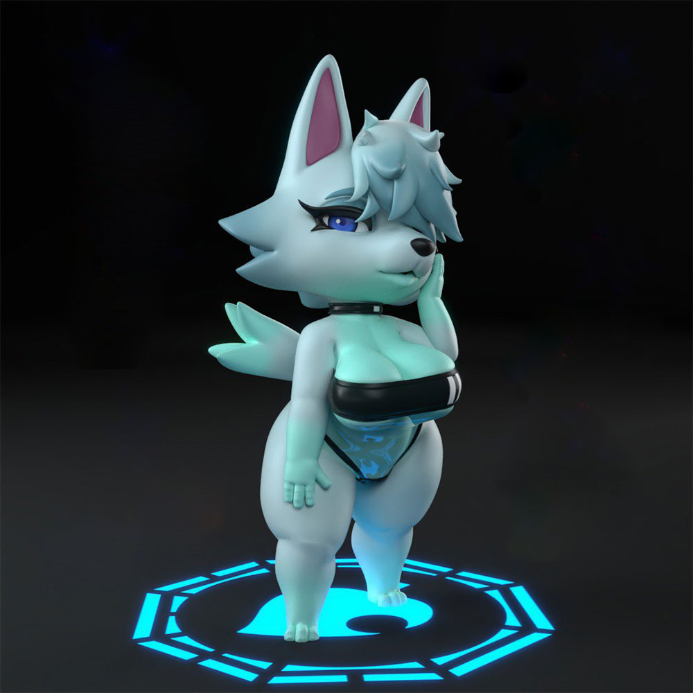 Resin Art Anime - 1/24Foxy Wolfy Anime Character Statue GK