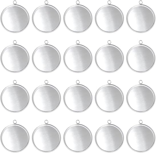 20 Pieces Stainless Steel Roun - Resin Art Pendant review and price