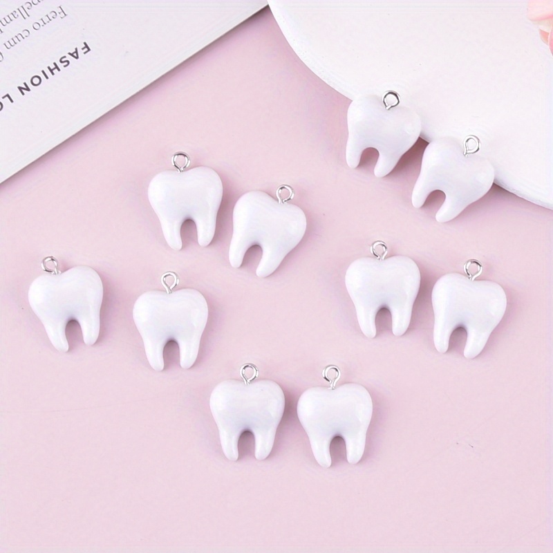10Pcs Fun Tooth Resin Charms C - Resin Art Pendant review and price