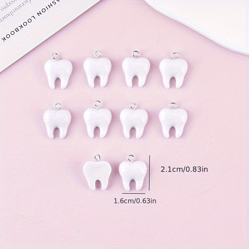 10Pcs Fun Tooth Resin Charms C - Resin Art Pendant review and price
