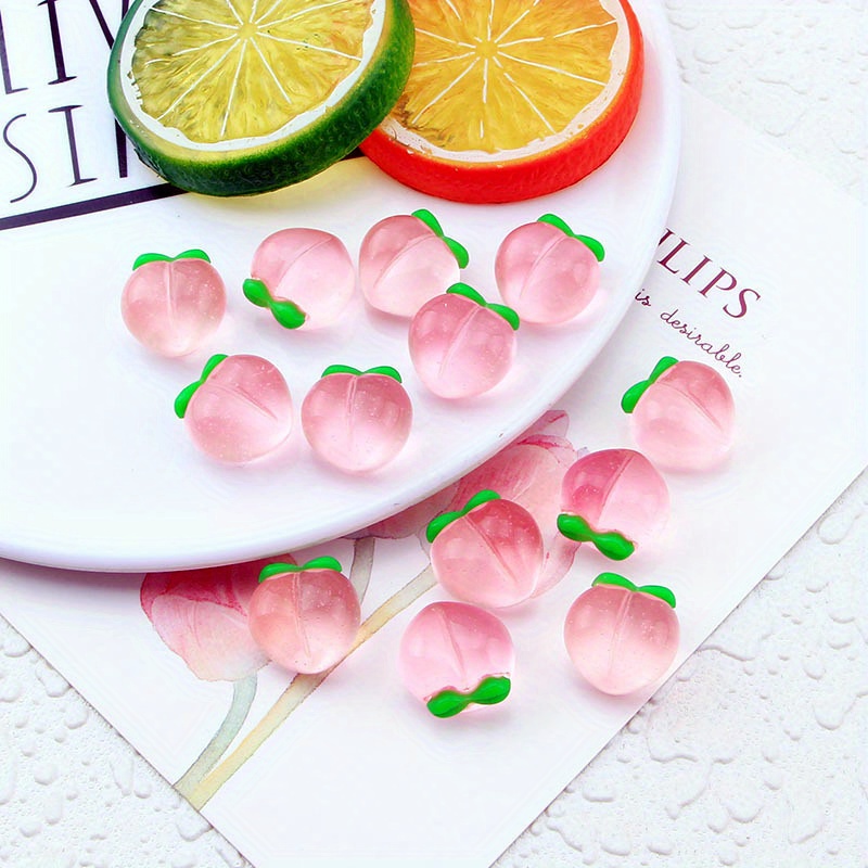 10Pcs New Transparent Peach Fl - Resin Art Pendant review and price