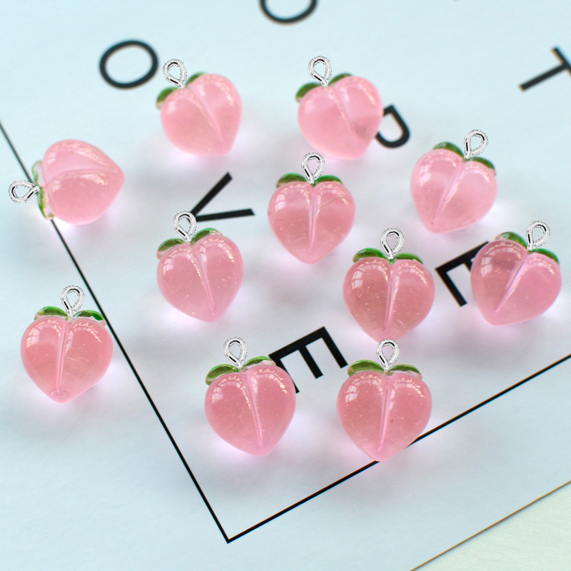 10Pcs New Transparent Peach Fl - Resin Art Pendant review and price
