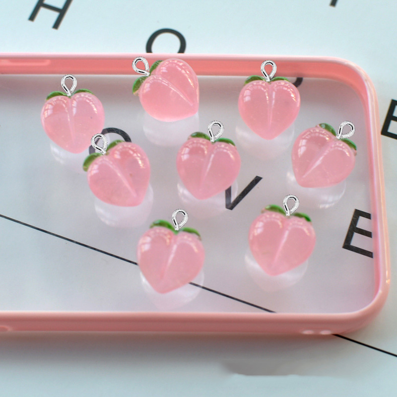 10Pcs New Transparent Peach Fl - Resin Art Pendant review and price