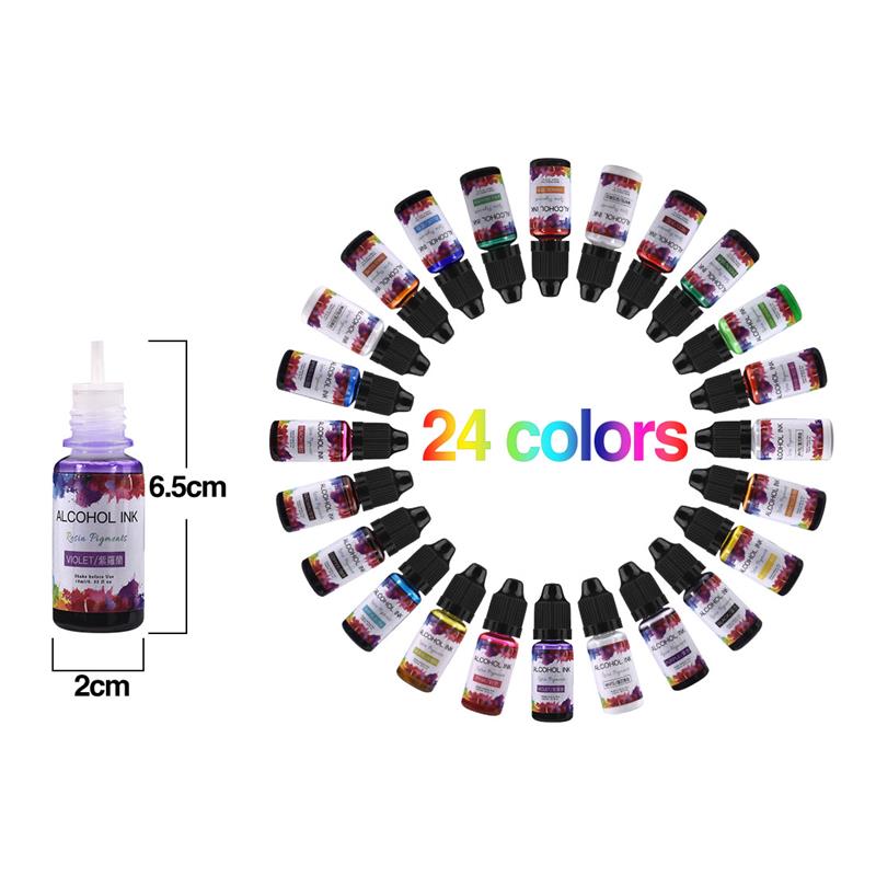 24 Color/Set 10ml  Resin Pigme - Resin Pigment Alcohol Ink review and price