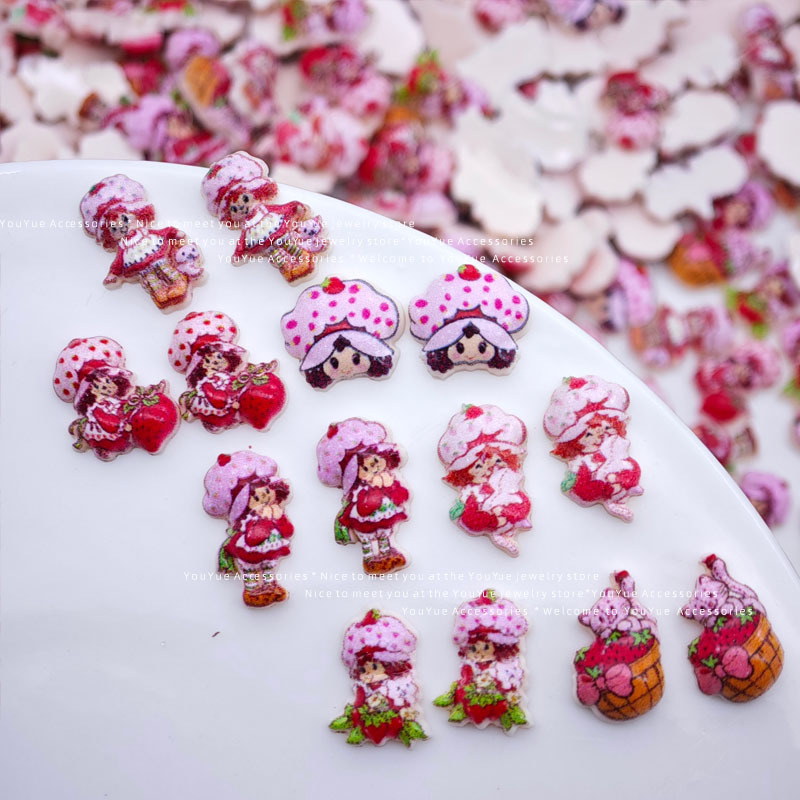 Cartoon strawberry girl nail a - Resin Art Anime review and price