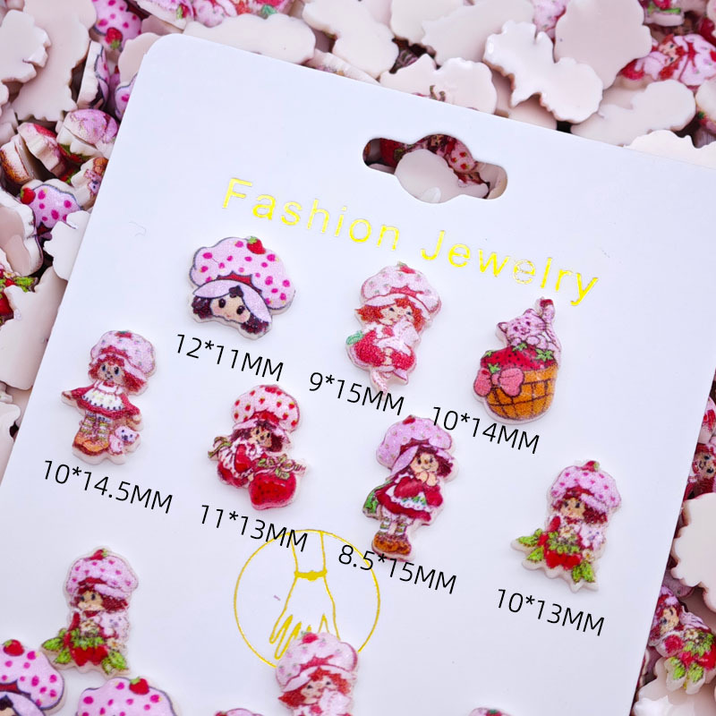 Cartoon strawberry girl nail a - Resin Art Anime review and price