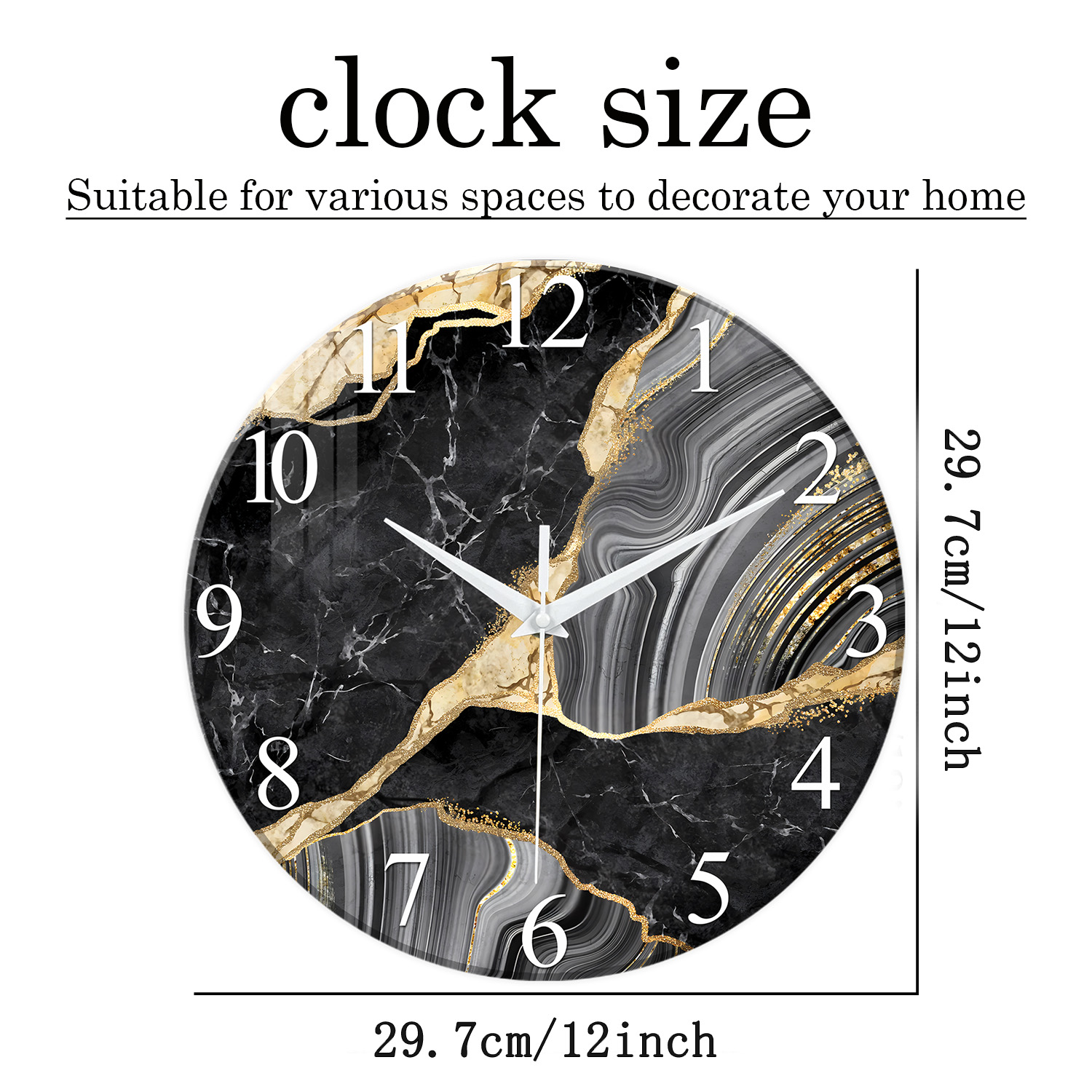 1pc 12-inch Modern Tempered Gl - Resin Art Wall Clock review and price
