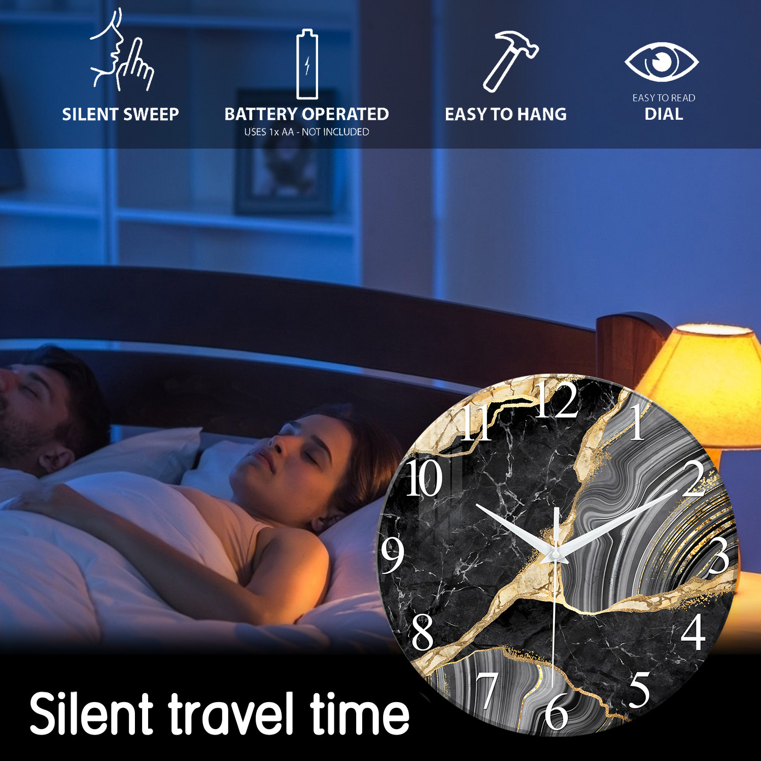 1pc 12-inch Modern Tempered Gl - Resin Art Wall Clock review and price