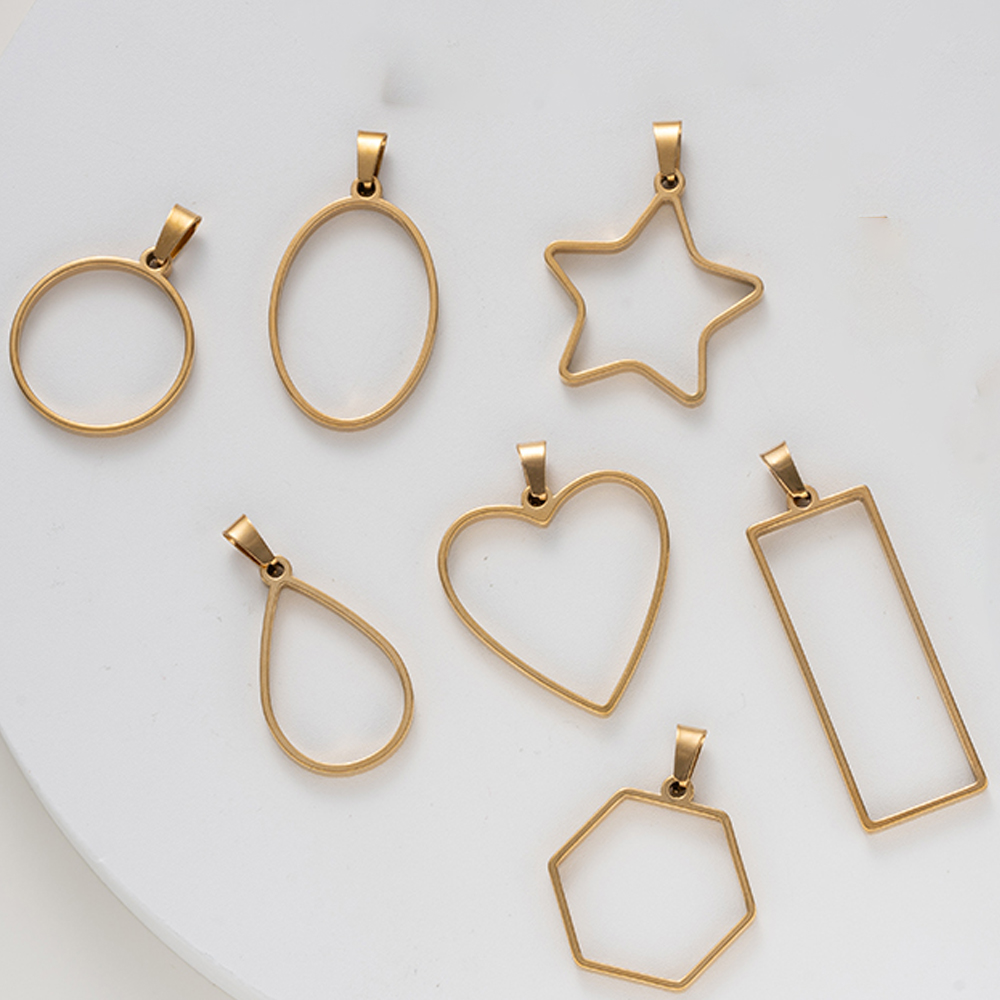 5pcs Stainless Steel Open Back - Resin Art Pendant review and price