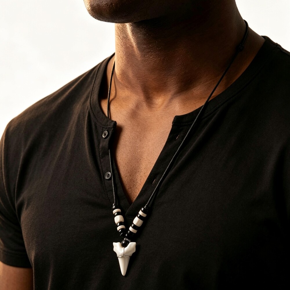 Imitation Shark Teeth Pendant  - Resin Art Beach review and price