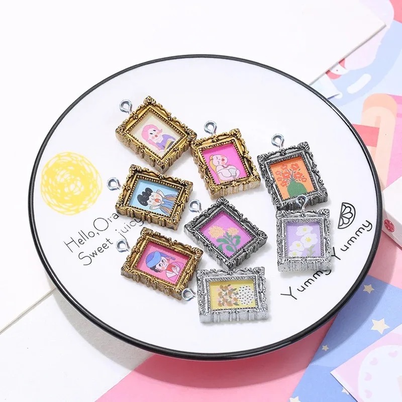 10Pcs Flatback Cabochon Vintag - Resin Art Pendant review and price