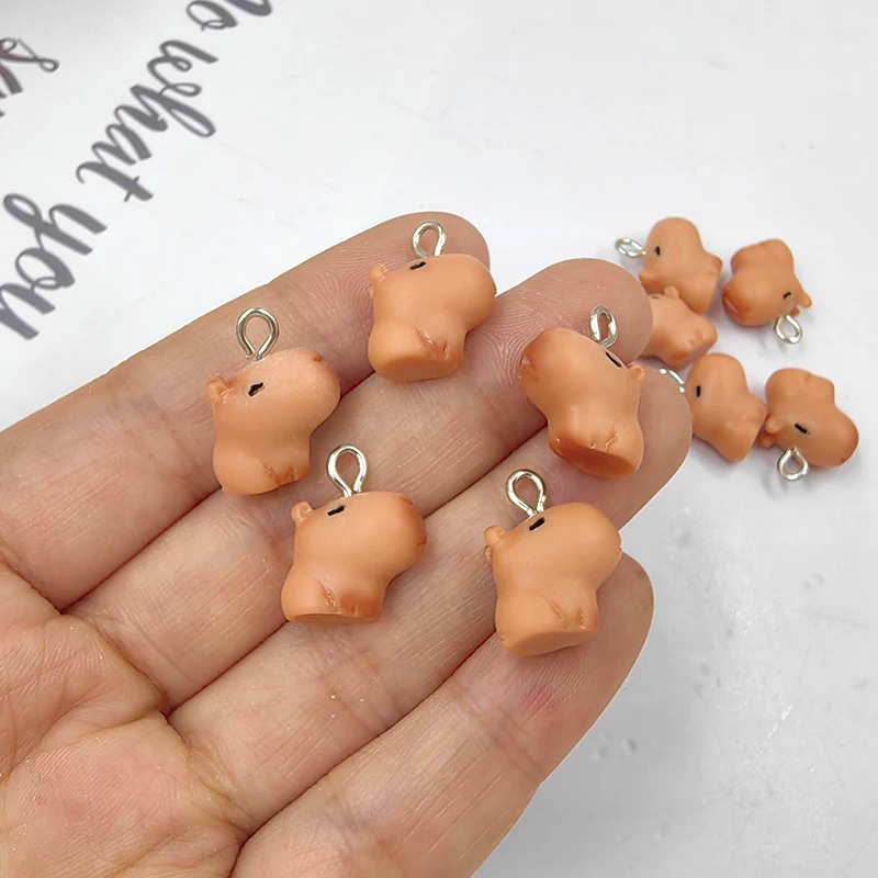 10pcs Cute Small Capybara Char - Resin Art Pendant review and price