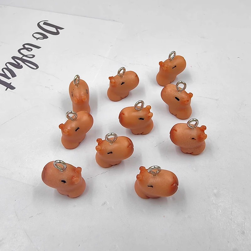 10pcs Cute Small Capybara Char - Resin Art Pendant review and price