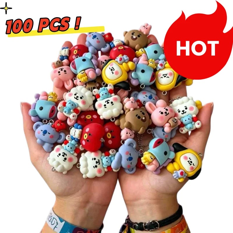 7pcs BT21 Resin Cartoon Charm  - Resin Art Pendant review and price