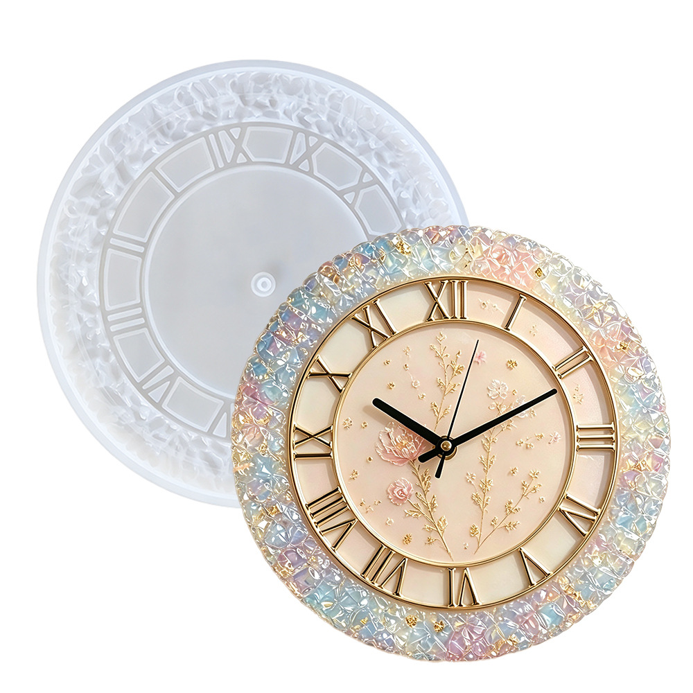 Diamond Faceted Clock Silicone - Resin Art Wall Clock review and price