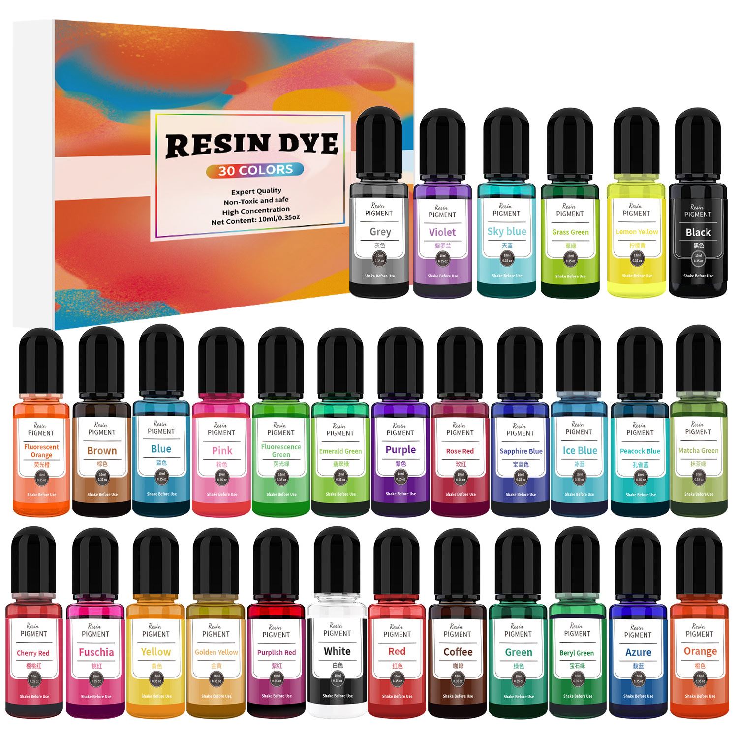 24/30 Colors Set 10ml Epoxy Re - Resin Pigment Alcohol Ink review and price