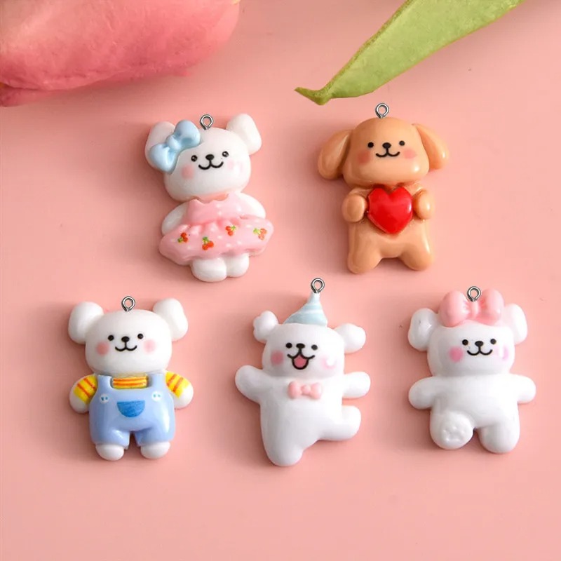 10pcs Cartoon Dog Resin Charms - Resin Art Accessories review and price