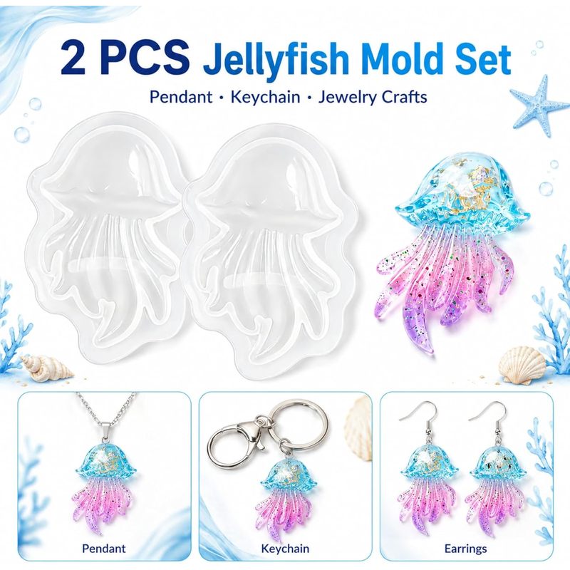 2Set of Jellyfish Resin Molds， - Silicone Mold Ocean review and price