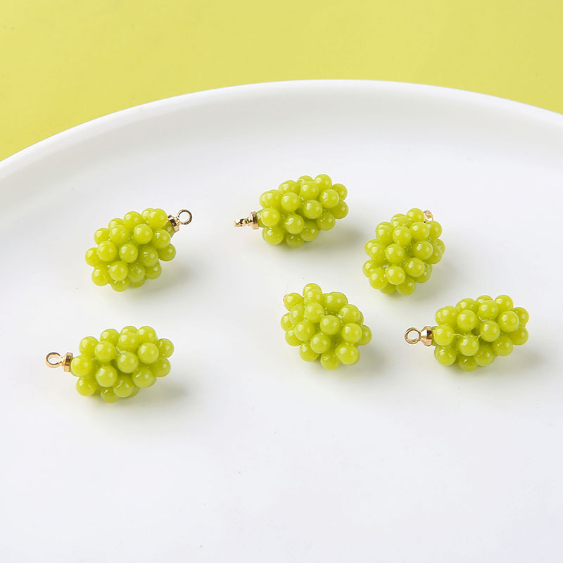 6pcs Cute Little Grapes Resin  - Resin Art Pendant review and price