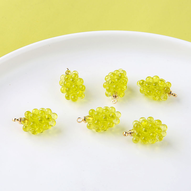 6pcs Cute Little Grapes Resin  - Resin Art Pendant review and price