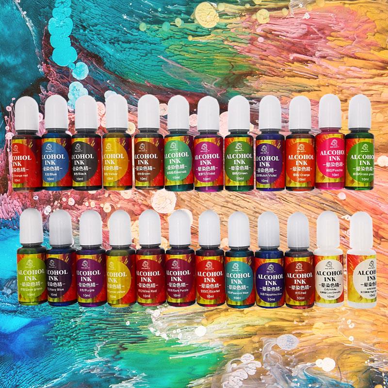 24 Color 10ml Art Ink Alcohol  - Resin Pigment Alcohol Ink review and price