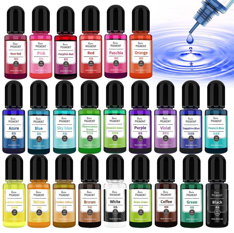 24 Color 10ml/Bottle Epoxy Res - Resin Pigment Alcohol Ink review and price