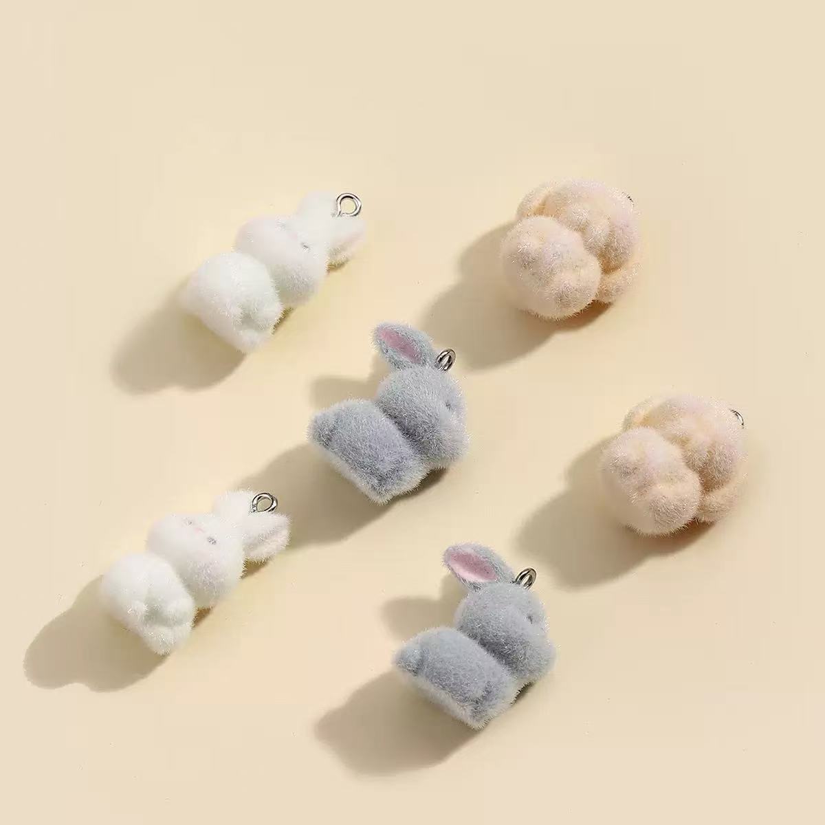10pcs Flocking Little Rabbit R - Resin Art Pendant review and price