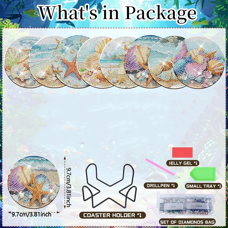 8 Pieces of Diamond Art Painti - Resin Art Ocean review and price
